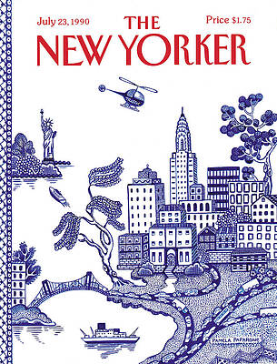 New York Blue Delft Style Painting