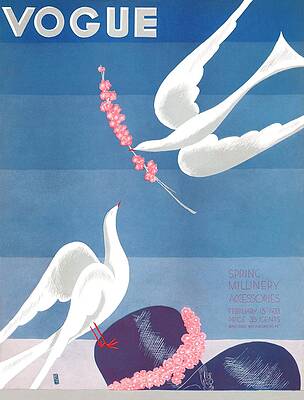 Elegant Doves on Vogue Cover Wall Art