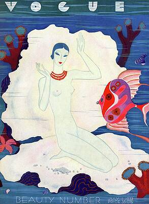 Dreamy Underwater Scene with Woman Wall Art