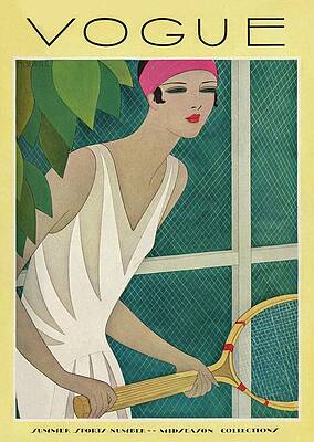 Elegant Tennis Player with Racket Photograph