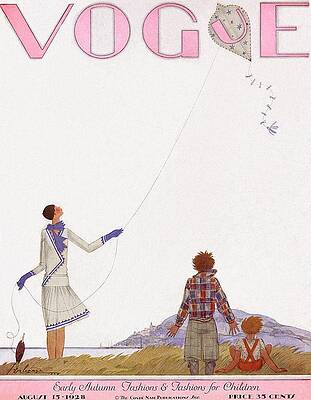 Fashionable Family Flying a Kite Wall Art