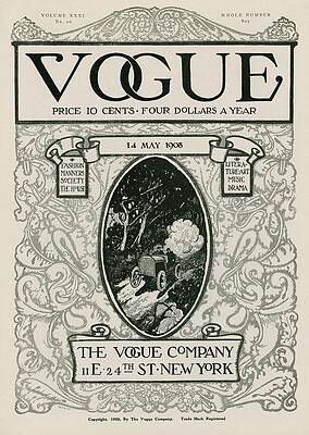 Vintage Vogue Cover with Car Illustration Photograph