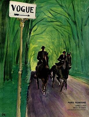 Elegant Riders in Green Landscape Wall Art