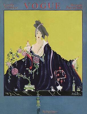 Elegant Lady with Flowers Wall Art