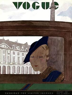 1920s Vogue Cover with Elegant Lady Photograph