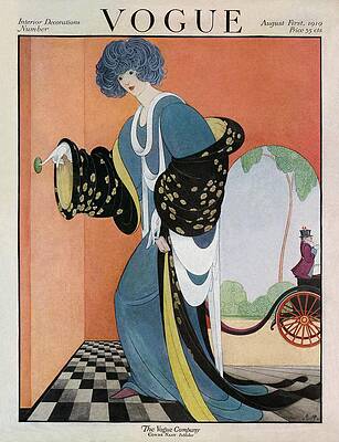 Wall Art featuring the photograph A Vogue Cover Of A Woman Ringing A Doorbell by George Wolfe Plank