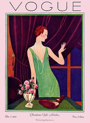 Elegant Woman in Green Dress Photograph