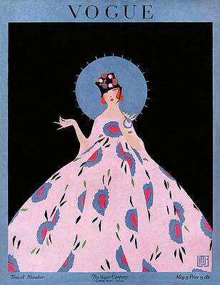 Elegant Fashion on Vintage Vogue Cover Wall Art