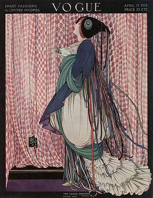 Wall Art featuring the photograph A Vogue Cover Of A Woman Wearing A Ribboned Dress by George Wolfe Plank