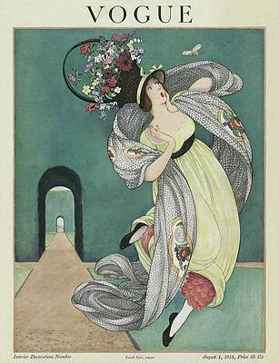 Bee Wall Art featuring the photograph A Vogue Cover Of A Woman With A Bee by George Wolfe Plank