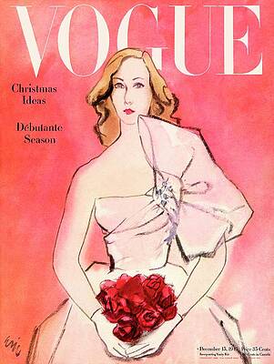 Vintage Vogue Cover with Elegant Woman Wall Art