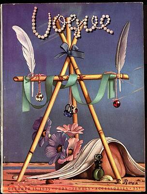 Shoot Wall Art featuring the photograph A Vogue Cover Of Accessories by Pierre Roy