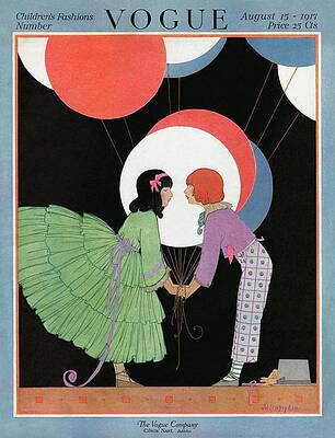 Balloon Wall Art featuring the photograph A Vogue Cover Of Children Holding Balloons by Helen Dryden