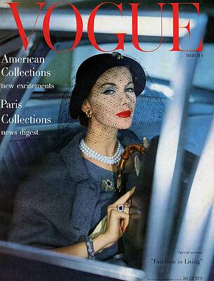 Vintage Vogue Cover with Elegant Woman Photograph