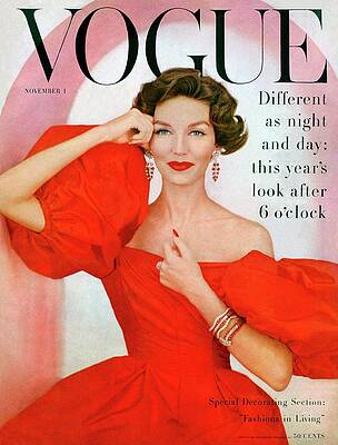 Vintage Vogue Cover with Glamorous Woman Photograph