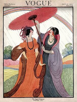 Elegant Ladies Under Parasol Wall Art