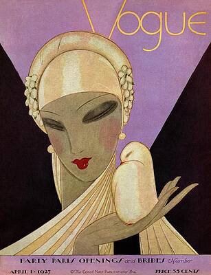 Vogue 1927 Cover with Elegant Woman Wall Art
