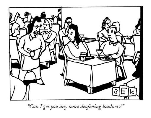 Crowd Drawing - A Waitress In A Crowded Restaurant Addresses by Bruce Eric Kaplan