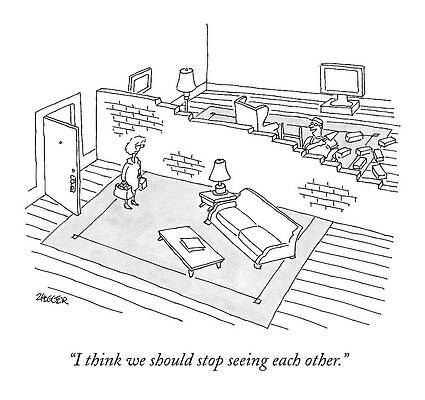 Construction Drawing - A Wife Comes Home To Find Her Husband Building by Jack Ziegler