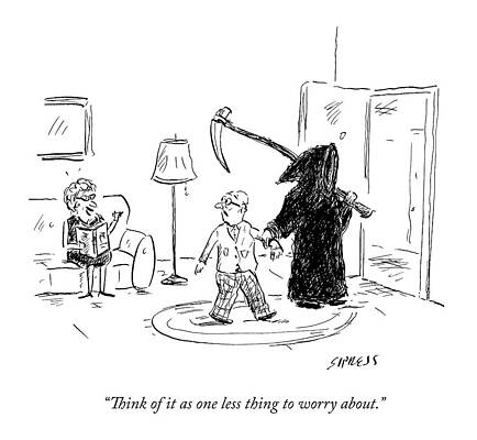 Humorous Grim Reaper Cartoon Drawing