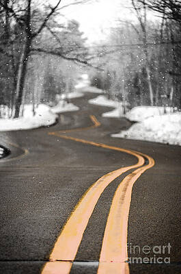 Wall Art featuring the photograph A Winter Drive Over A Winding Road by Duluth To Door County Photography