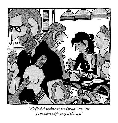 Organic Wall Art featuring the drawing A Woman Addresses A Couple At A  Dinner Party by William Haefeli