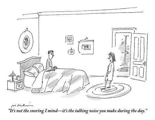 Humorous Bedroom Scene with Dialogue Wall Art