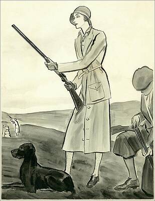 Sports Digital Art - A Woman Hunting by Rene Bouet-Willaumez