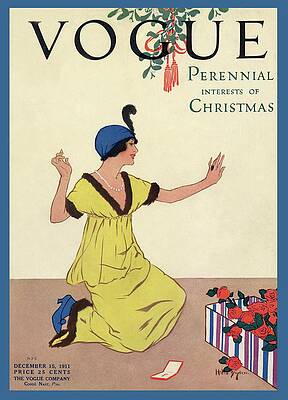 Wall Art featuring the painting A Woman In A Fur-trimmed Yellow Gown by George Wolfe Plank