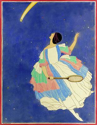Woman Catching a Shooting Star Print