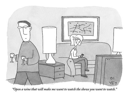 Couple's Humorous Wine Discussion Wall Art