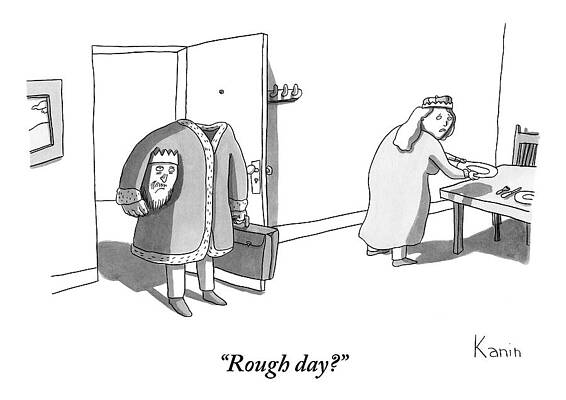 Setting Drawing - A Woman Setting The Table Dressed As A Queen by Zachary Kanin