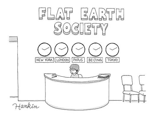 Clock Drawing - A Woman Sits At A Reception Desk by Charlie Hankin