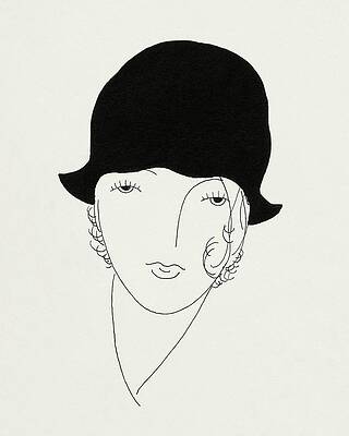 Pattern Digital Art - A Woman Wearing A Poorly Fitted Hat by Jean Pages