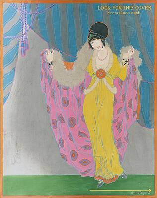 Pattern Digital Art - A Woman Wearing A Purple Cape by Helen Dryden