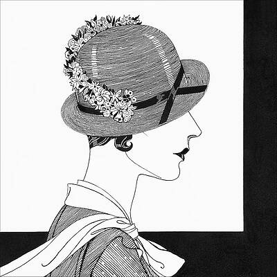 Elegant Woman in a Floral Hat Wall Art