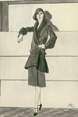 Wall Art featuring the digital art A Woman Wearing Designer Clothing by Carl Oscar August Erickson