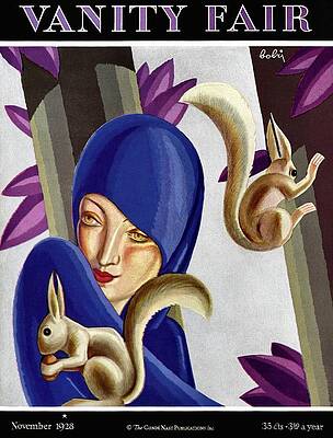 Vanity Fair Cover with Woman and Squirrels Wall Art