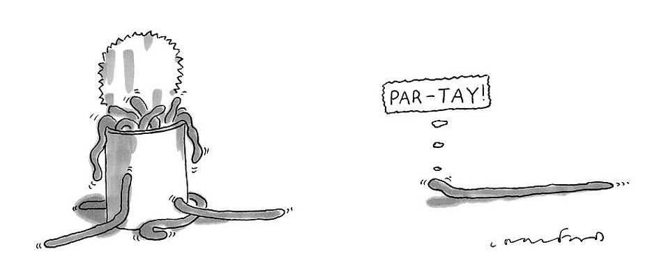 Saying Wall Art featuring the drawing A Worm Is Approaching A Can Full Of Worms And by Michael Crawford