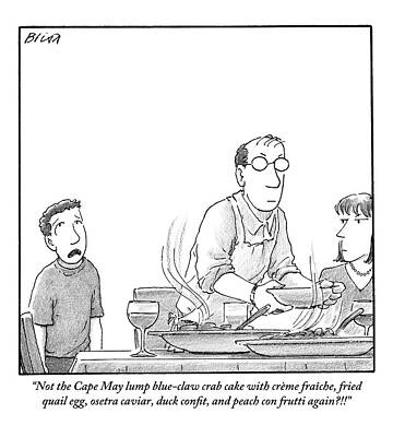 Family Dinner with Fancy Ingredients Drawing