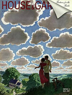 Couple Admiring Cloudscape Wall Art