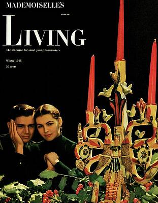 Candle Wall Art featuring the digital art A Young Couple Next To A Candelabra by Herman Landshoff