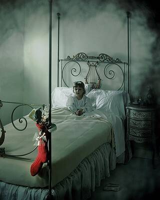 6 Wall Art featuring the photograph A Young Girl Lying On A Bed by Serge Balkin