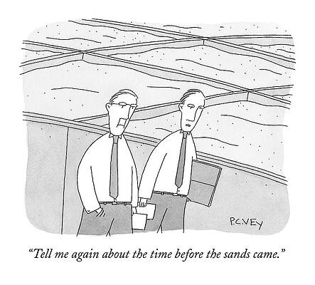 Natural Drawing - A Young Office Employee Asks An Older Employee by Peter C. Vey