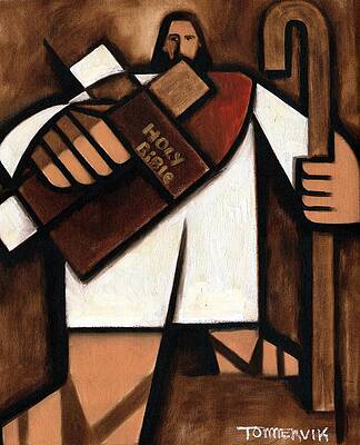 Cool Painting - Tommervik Abstract Jesus Art Print by Tommervik
