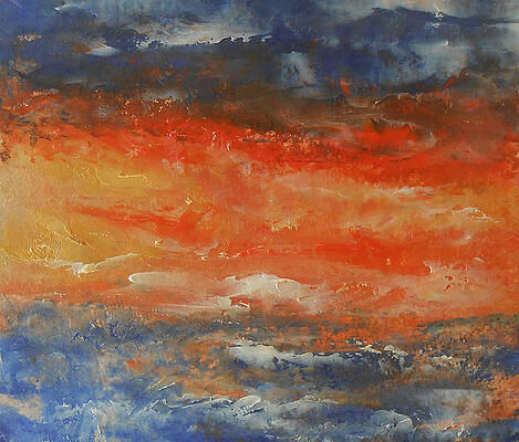 Sky Painting - Abstract Sunset by Jane See