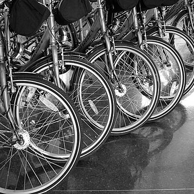 White Photograph - Abstract - These Wheels Are Spoken For by Richard Reeve