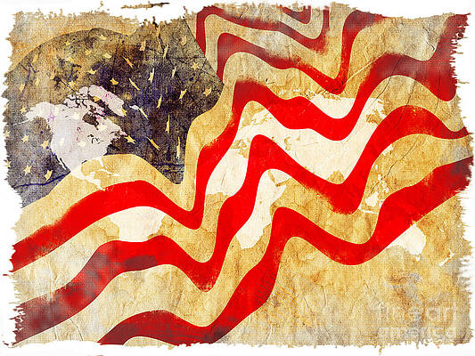 Painting - Abstract USA Flag by Stefano Senise