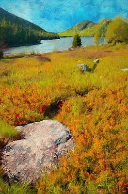 Tranquil Mountain Lake Landscape Wall Art