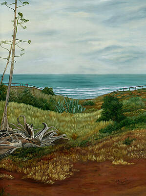 Coastal Landscape with Ocean View Painting